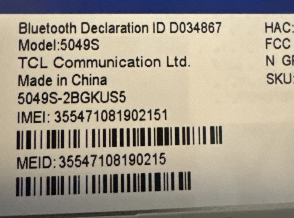 Alcatel Jitterbug Smart2 5049S (Great Call) Fast Ship Black Very Good Used - Image 2 of 3