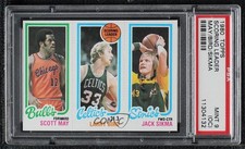 1980-81 Topps Scott May Larry Bird Jack Sikma #232-30-47 PSA 9 MINT (OC) HOF uk2