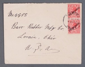 MayfairStamps Malta Pair Overprint Self Government to Lorain OH Cover aaz_42023