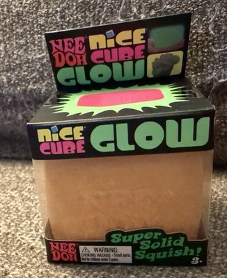  NeeDoh Nice Cube Glow in the Dark ORANGE Super SOLID Squishy Nee Doh 