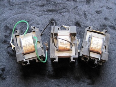 3 x Mini Trafo,Signalleuchte,Meldeleuchte,DDR,VEB GBB,220V / 20V,Transformator