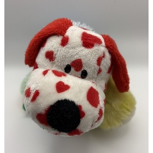Ganz Webkinz Love Puppy Plush White Red Hearts Blue Shaggy Dog Retired 8"