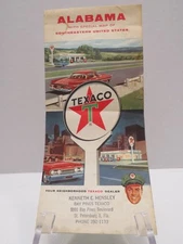 Vintage Texaco Road Map of Alabama