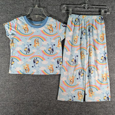 Bluey Bingo 2-Piece Nightwear Set Kids Size 6 Short Sleeve Tee Pants Rainbow