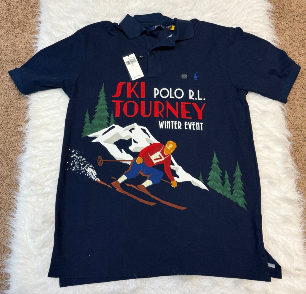 Polo Ralph Lauren Ski Tourney Navy Men's Size Large (Tall) Polo