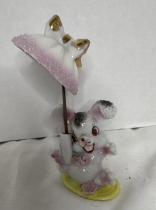 Vintage Anthropomorphic rabbit with umbrella figurine