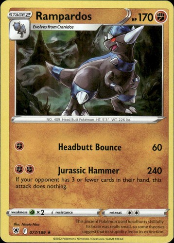 Rampardos Astral Radiance 077/189 Holo Rare Holo Pokémon — English NM