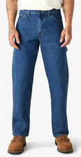Genuine Dickies Men's Relaxed Fit Heavyweight Carpenter Blue Jeans Size 38 X 30