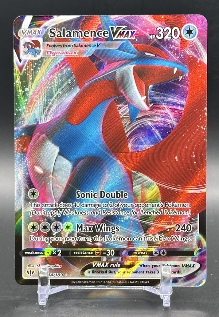 Pokémon TCG Salamence VMAX 144/189 Darkness Ablaze Ultra Rare Holo HP 320 Eng
