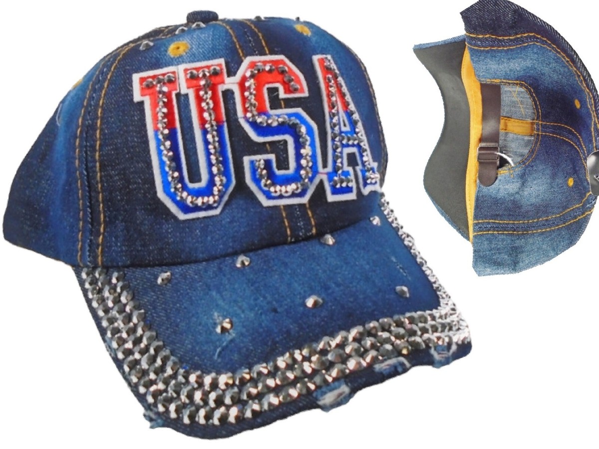 USA Denim Blue Baseball Cap Vintage USA Baseball Hat | maurices main image 4