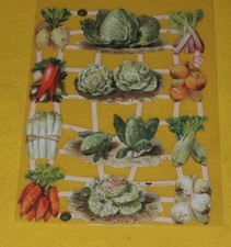 1x Poesiebilder Oblaten Gemüse 7383 viele Glanzbilder Kohl Salat Zwiebeln Rüben