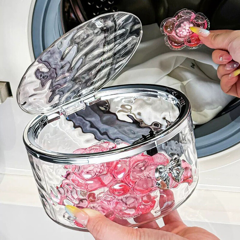Laundry Pods Container Clear Storage Box For Washing Capsules Dryer