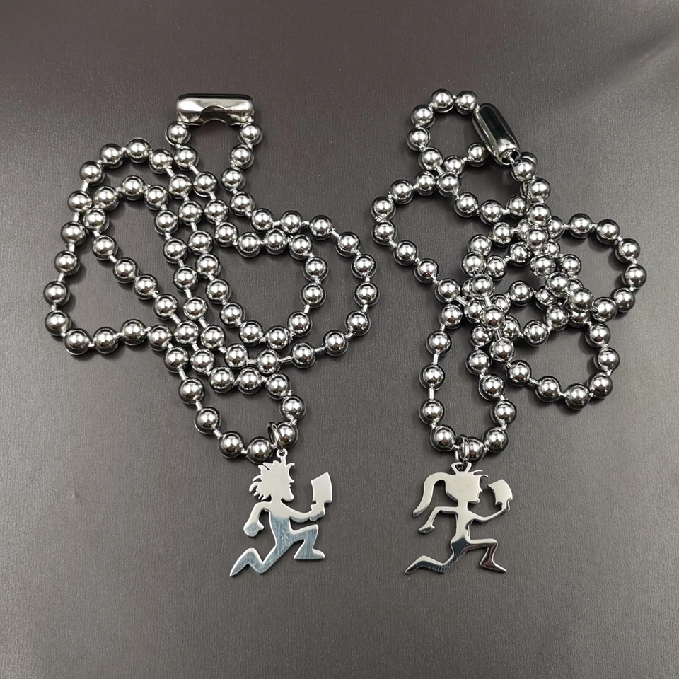 Un par ICP Juggalo Hatchetman Dije Colgante Collar de Acero Inoxidable 6mm 30"" Foto 2 de 4