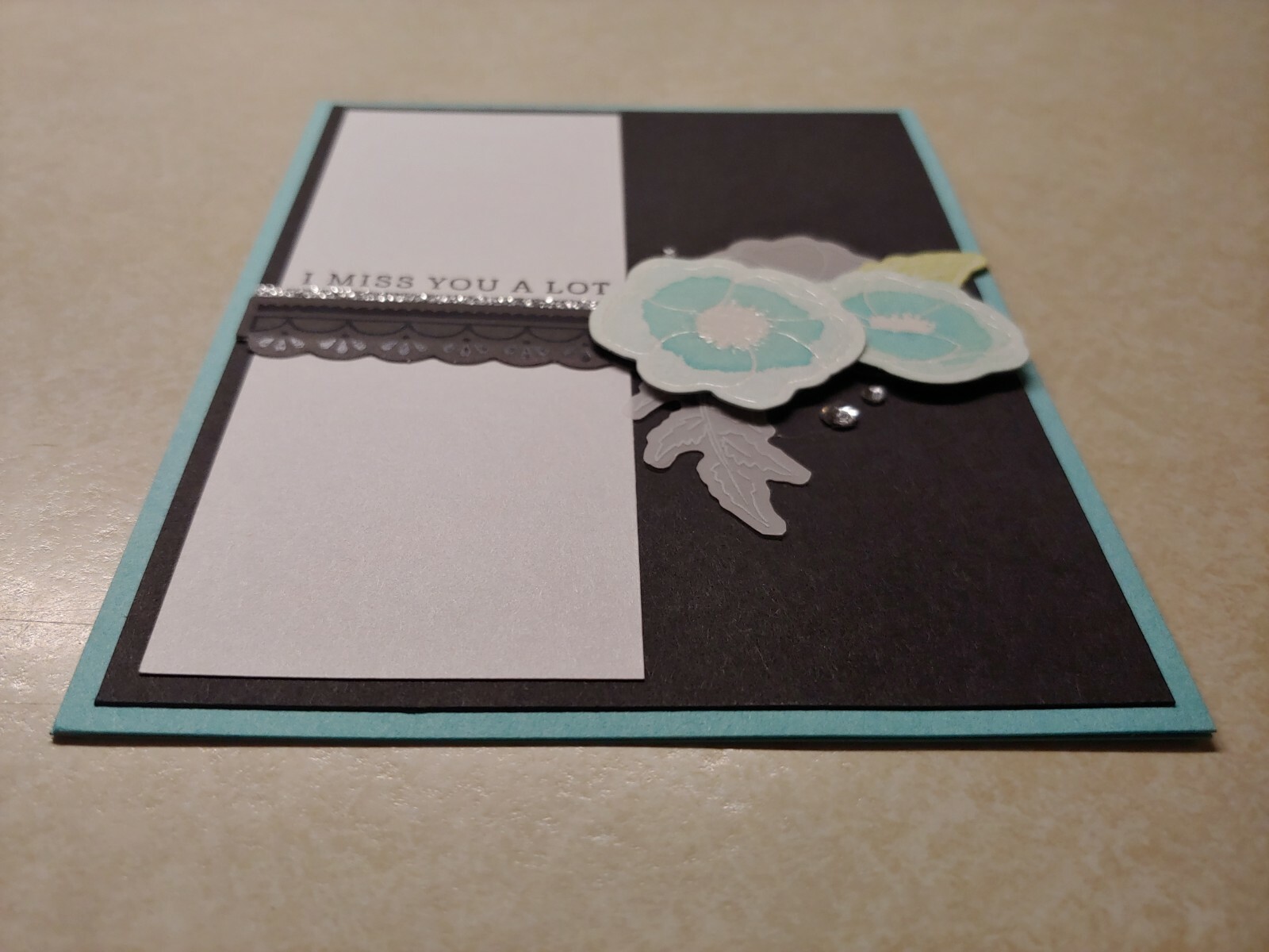 Stampin Up "I MISS YOU ALOT" PAINTED POPPIES CARD KIT, Watercolored Elements