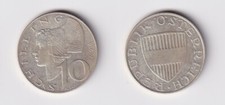 10 Shilling Silver Coin Austria 1967 VF+ (166213)