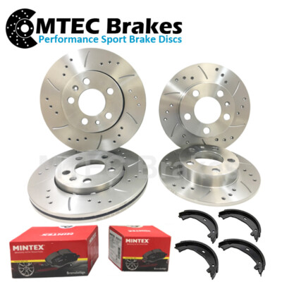 MTEC Brakes E36 318is Bremsscheiben DRILLED GROOVED FR RR Bremsbeläge Shoes
