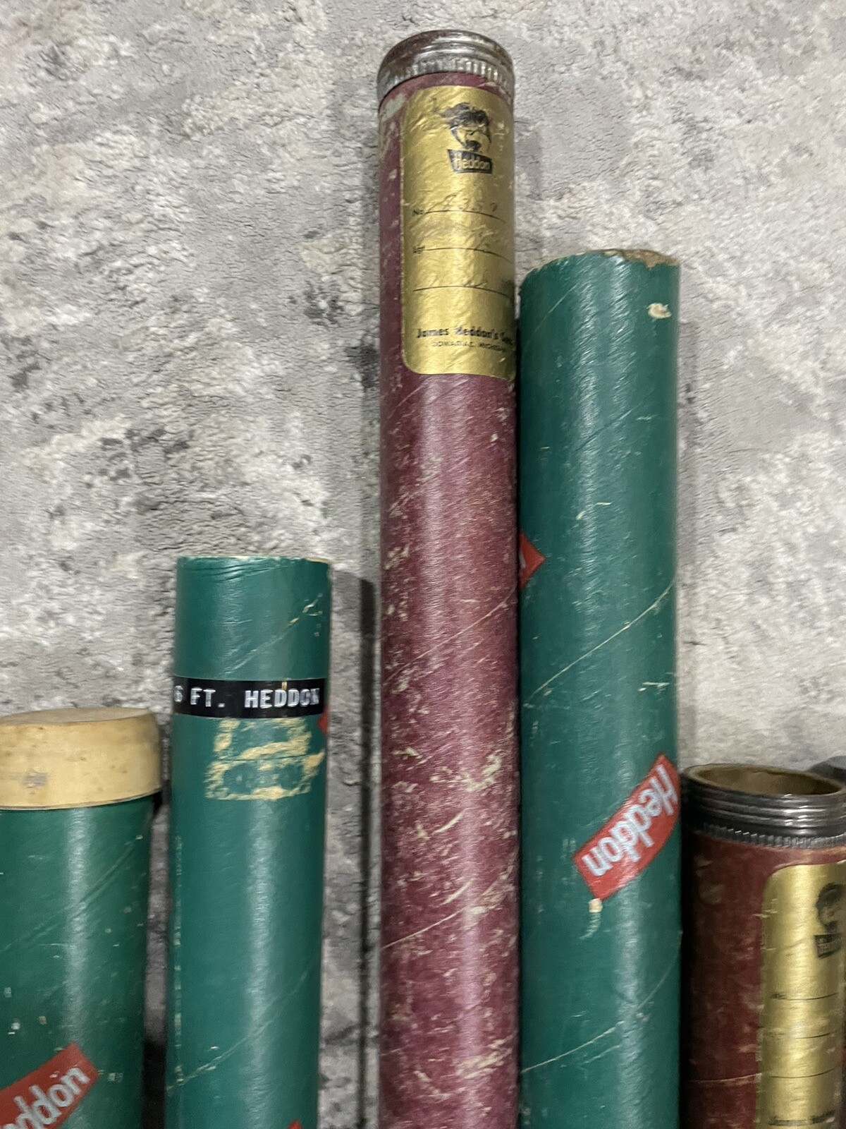 7 Vintage Heddon rod Tubes eBay