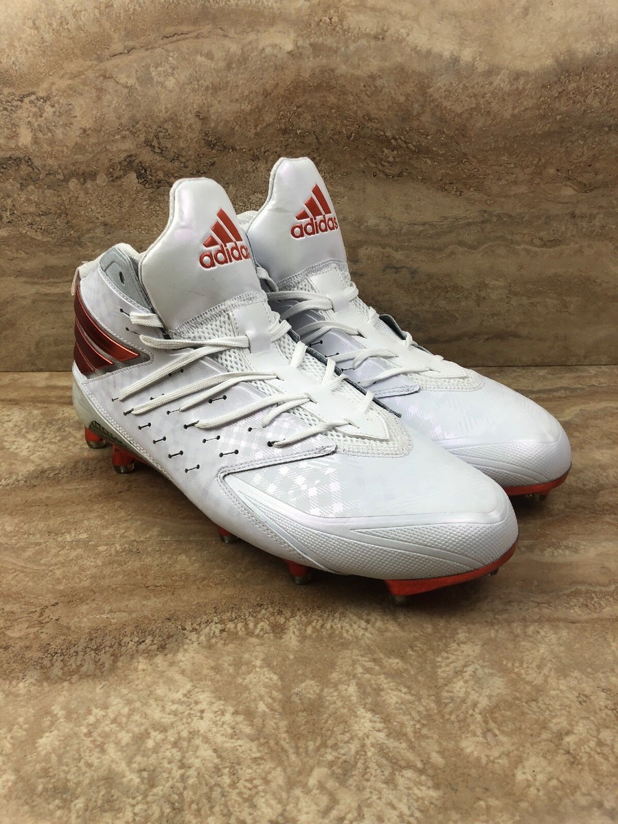 Adidas Adizero Freak X Carbon Mid Football Cleats White Orange Size