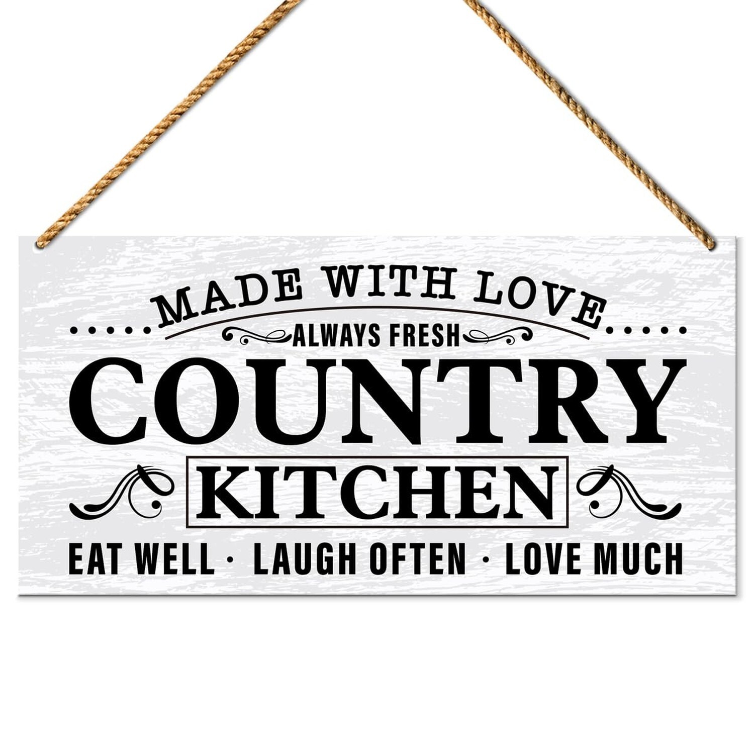 Country Kitchen Wood Sign Decor, Farmhouse Door Wall Sign Decoration for Rust...