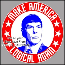 Fridge Fun Refrigerator Magnet Star Trek TOS Spock "MAKE AMERICA LOGICAL AGAIN"