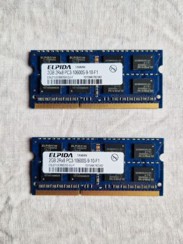 Elpida 4GB 2x2GB Kit 2Rx8 PC3-10600S-9-10-F1 1333 SO-DIMM - Bild 1 von 1
