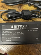 Briteon Jacobsparts Inc AC Adaptor 100-240V input 19Voutput model JP 90 0E