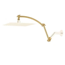 All Metal 16'' Shower Head Extension Arm Solid Brass Angle Adjustable Shower Arm