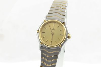 EBEL SPORT CLASSIQUE DAMEN UHR 23MM STAHL/GOLD MIT ORIG. STAHL BAND QUARZ SCHÖN
