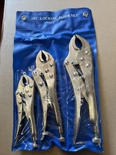 3PCS Locking Plier Set - 5” , 7” , Curved Jaw Locking Plier Set