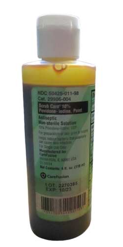 BD CareFusion Scrub Care 10% Povidone-Iodine Antiseptic Paint 4 fl oz (118mL) - Picture 2 of 3