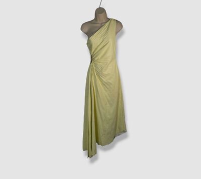 alc delfina one shoulder dress Delfina Alc Cut Out Dress Women's Delfina Asymmetrical Pleated Dress Brunette Size