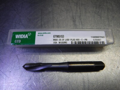 Widia/GTD M8x1 D5 3 Flute HSS Plug Tap M8x1 D5 3F LHSF PLUG HSS-E-PM (LOC411)