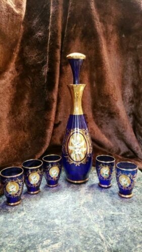 Vintage Due Zeta MURANO Italian glass decanter hand-painted | eBay