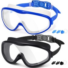 Adult Swim Goggles 2-Pack Wide View Swim Goggles for Men Women Youth Teen Ant...