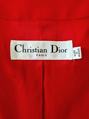 Christian Dior sz 36 38 4 6 Off Shoulder Red Silk Peplum Bar Christian Dior sz 36 38 4 6 Off Shoulder Red Silk Peplum Bar