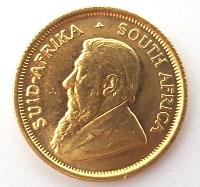 ★　純金　1/10　ＯＺ　★　クルーガーランド１９８4年銘　１/１０ OZ 1984 1/10 oz Fine Gold Krugerrand South African Gold Coin 3.39