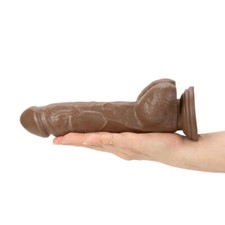 8.9" Large Huge Realistic Black G-spot Anal Dildo Dong Cock with Balls