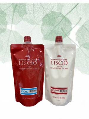 Milbon Liscio Crystal Straighteners Cream STRONG Set 14.1 oz For