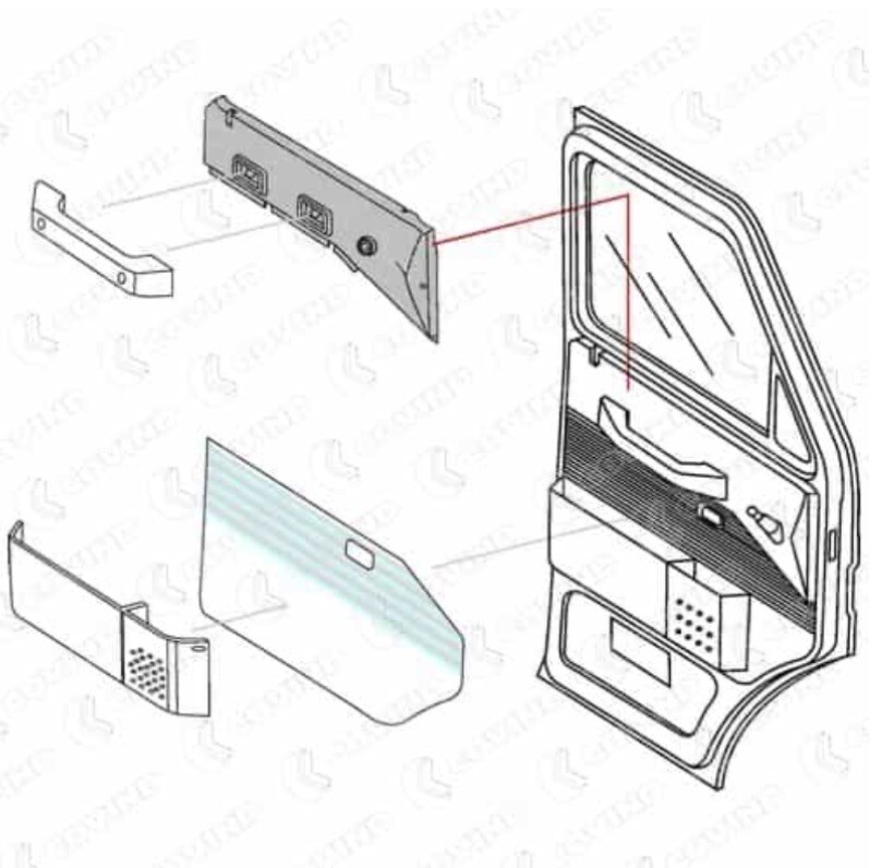 Pannello Interno Porta Iveco Daily Sinistro - Modanatura Compatibile Per New Daily 1996