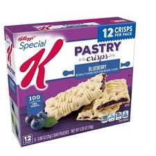 Special K Blueberry Pastry Crisps 48 Pouches 100 Calories Snack Bars