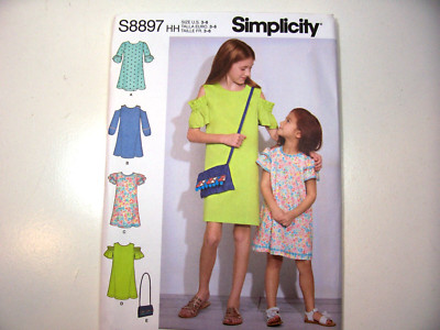 Simplicity Girl's Dress Purse w Variations New Uncut Pattern S8897 Child 3-6 B31