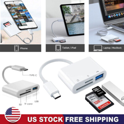 3-in1 Type-C USB OTG Adapter SD/TF Card Reader For Samsung/Android/Laptop/iPhone