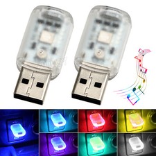 2 x Mini USB LED Auto Atmosph&auml;re Umgebungslampe KFZ Lampe Leuchte Beleuchtung DE