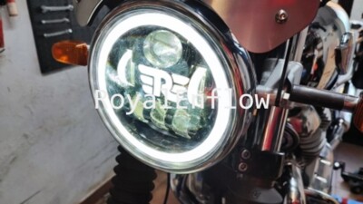 Phare LED 7 Pouces Pour Royal Enfield 650/350 - Compatible Interceptor, GT650, Meteor, Neuf