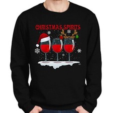 1Tee Mens Christmas Spirits Sweatshirt Jumper