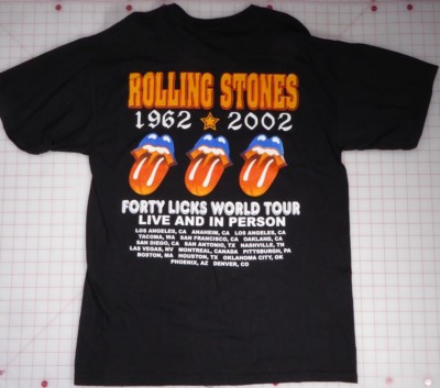 Rolling Stones T-Shirt L Black 40 Licks World Tour | eBay