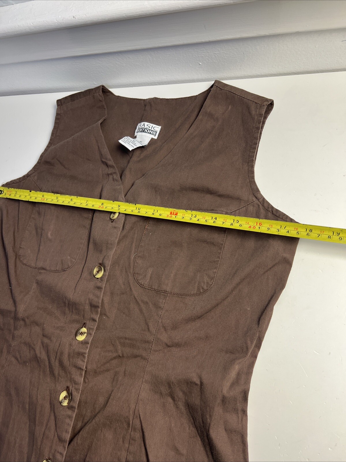 Basic Editions Brown Cotton Button Down Shirt Dre… - image 7