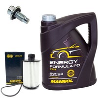 MotoröL Set 5W-40 5 Liter + ÖLfilter SH 4096 L + Schraube FüR Opel Antara 2.2