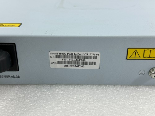 3COM 4500G PWR 24-Port | 3CR17771-91 PoE GbE SFP Gigabit Network Switch 🚚 - Picture 13 of 15