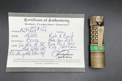 Barrel Flashlight Company x Koch Tools M2JN Bronze Custom Flashlight #1 Of 2